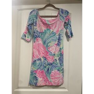 Lilly Pulitzer Women's Multi Laurana Off the Shoulder Floral Dress Size Medium